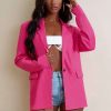 Clothing * | Back To Business | Pink Oversized Plunge Blazer Club L London Featured