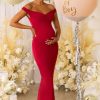 Maternity * | Precious Moment | Berry Maternity Off The Shoulder Maxi Dress Club L London Tendy Style