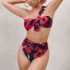 Clothing * | High Tide | Multi Print High Waisted Twist Front Bikini Bottoms Club L London Online