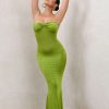 Clothing * | Wild Fantasy | Green Bandeau Sweetheart Maxi Dress Club L London Featured